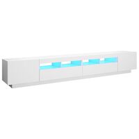 vidaXL Meuble TV avec lumières LED Blanc 260x35x40 cm