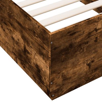 vidaXL Cadre de lit chêne fumé 90x190 cm bois d'ingénierie