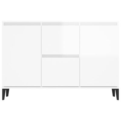 vidaXL Buffet blanc brillant 104x35x70 cm bois d'ingénierie