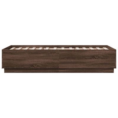 vidaXL Cadre de lit chêne marron 90x190 cm bois d'ingénierie