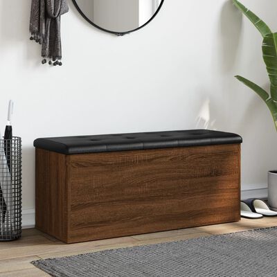 vidaXL Banc de rangement chêne marron 102x42x45 cm bois d'ingénierie