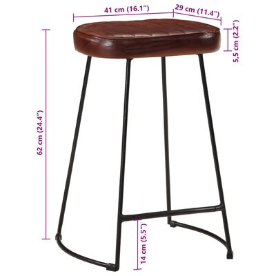 vidaXL Tabourets de bar lot de 2 marron foncé 41x29x62 cm