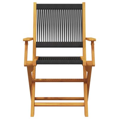 vidaXL Chaises de jardin lot de 2 noir bois d'acacia et polypropylène