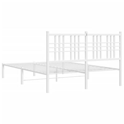 vidaXL Cadre de lit métal sans matelas et tête de lit blanc 120x190 cm