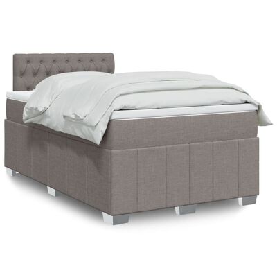 vidaXL Sommier à lattes de lit avec matelas Taupe 120x200 cm Tissu