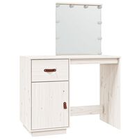 vidaXL Coiffeuse avec LED Blanc 95x50x133,5 cm Bois de pin massif