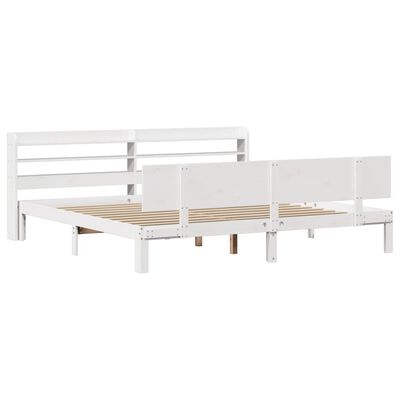 vidaXL Cadre de lit avec tête de lit sans matelas blanc 180x200 cm