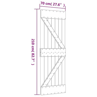 vidaXL Porte coulissante et kit de quincaillerie 70x210 cm pin massif