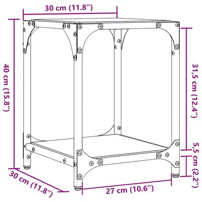 vidaXL Tables basses avec dessus en verre transparent 2 pcs acier