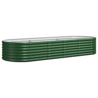 vidaXL Lit surélevé de jardin Acier enduit de poudre 224x80x36 cm Vert