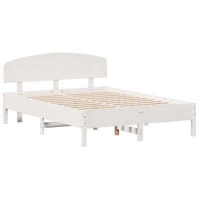 vidaXL Cadre de lit sans matelas blanc 135x190 cm bois de pin massif