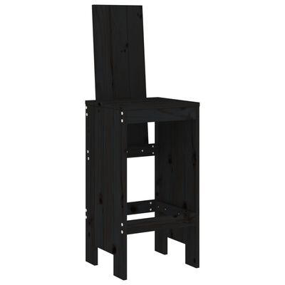 vidaXL Tabourets de bar lot de 2 noir 40x42x120 cm bois massif de pin