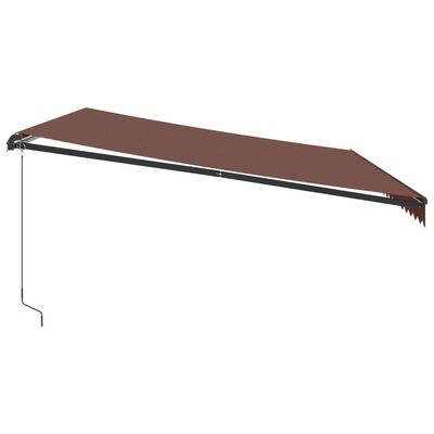 vidaXL Auvent manuel rétractable avec LED marron 500x350 cm