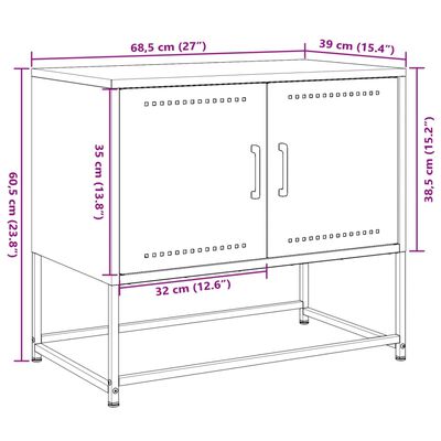 vidaXL Meuble TV anthracite 68,5x39x60,5 cm acier