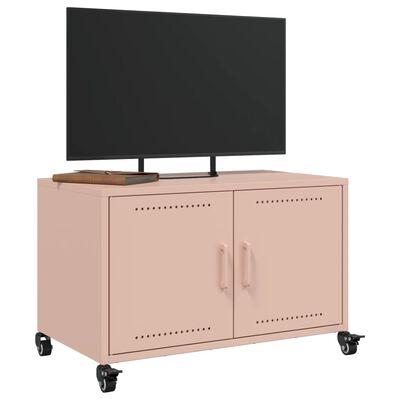 vidaXL Meuble TV rose 68x39x43,5 cm acier