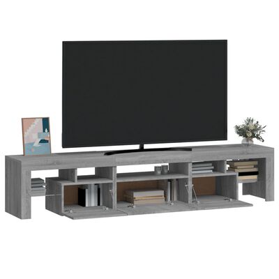 vidaXL Meuble TV avec lumières LED Sonoma gris 200x36,5x40 cm