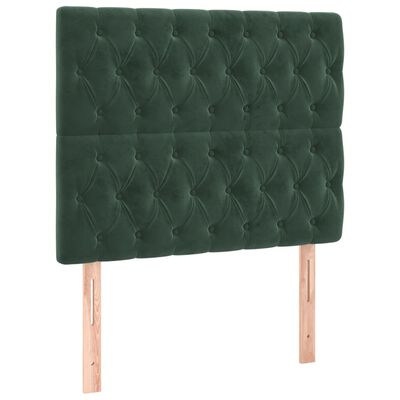 vidaXL Têtes de lit 2 pcs Vert foncé 100x7x78/88 cm Velours