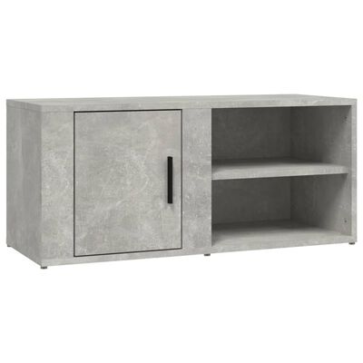 vidaXL Meuble TV Gris béton 80x31,5x36 cm Bois d'ingénierie