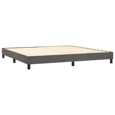 vidaXL Sommier à lattes de lit et matelas Gris foncé 200x200cm Velours