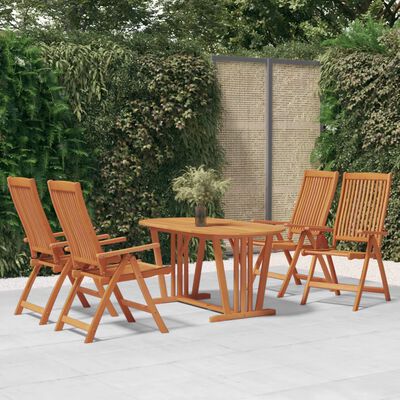 vidaXL Ensemble à manger de jardin 5 pcs Bois d'eucalyptus massif