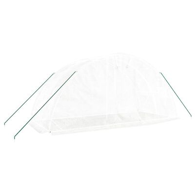 vidaXL Serre avec cadre en acier blanc 10 m² 5x2x2,3 m