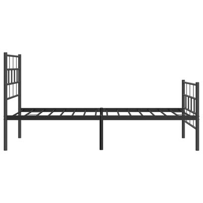 vidaXL Cadre de lit métal sans matelas et pied de lit noir 100x200 cm