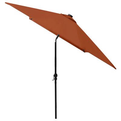 vidaXL Parasol de jardin avec LED et mât en acier terre cuite 2x3 m