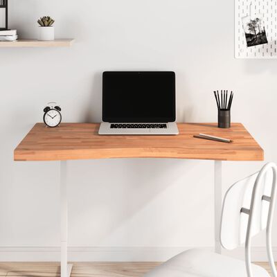 vidaXL Dessus de bureau 100x(55-60)x4 cm bois massif de hêtre