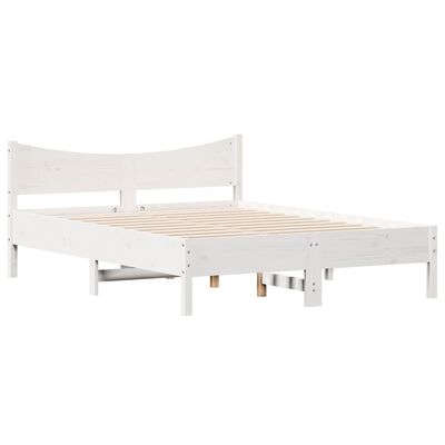 vidaXL Cadre de lit sans matelas blanc 140x200 cm bois de pin massif