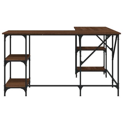 vidaXL Bureau chêne marron 139x139x75 cm bois d'ingénierie