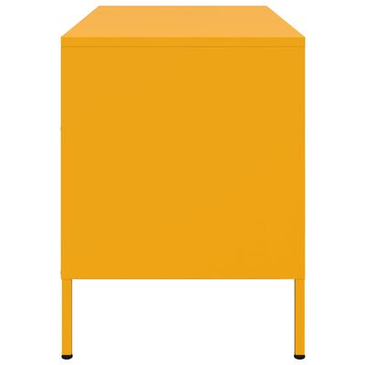 vidaXL Meuble TV jaune moutarde 68x39x50,5 cm acier