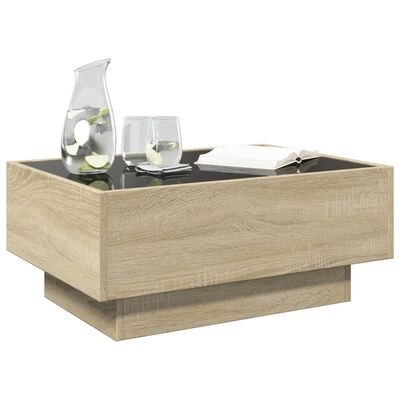 vidaXL Table basse avec LED chêne sonoma 70x50x30 cm bois d'ingénierie