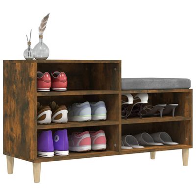 vidaXL Armoire à chaussures Chêne fumé 102x36x60 cm Bois d'ingénierie