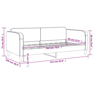 vidaXL Lit de repos sans matelas gris clair 90x190 cm tissu