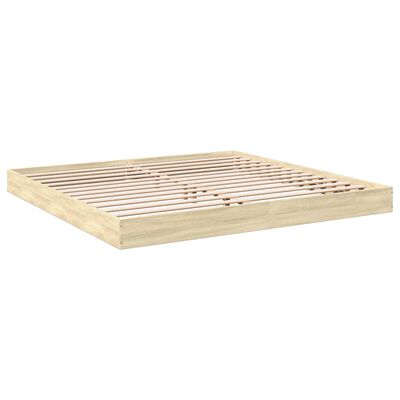 vidaXL Cadre de lit sans matelas chêne sonoma 200x200 cm