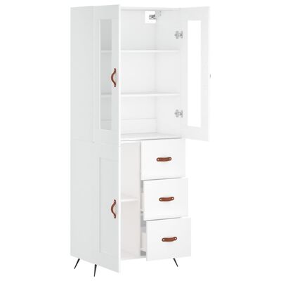 vidaXL Buffet haut Blanc 69,5x34x180 cm Bois d'ingénierie