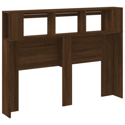 vidaXL Tête de lit à LED chêne marron 140x18,5x103,5cm bois ingénierie