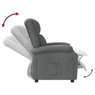 vidaXL Fauteuil inclinable Gris foncé Tissu