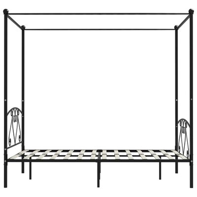 vidaXL Cadre de lit sans matelas avec baldaquin noir 140x200 cm métal