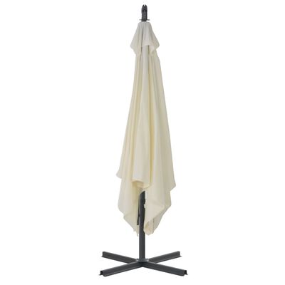 vidaXL Parasol de jardin en porte-à-faux avec poteau en acier sable