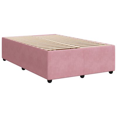 vidaXL Sommier à lattes de lit avec matelas Rose 120x200 cm Velours