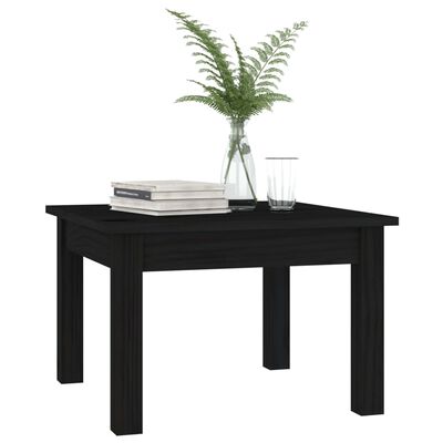 vidaXL Table basse Noir 45x45x30 cm Bois massif de pin