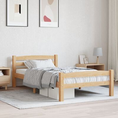 Cadre de lit pour matelas 100x200 cm en bois de pin, couleur