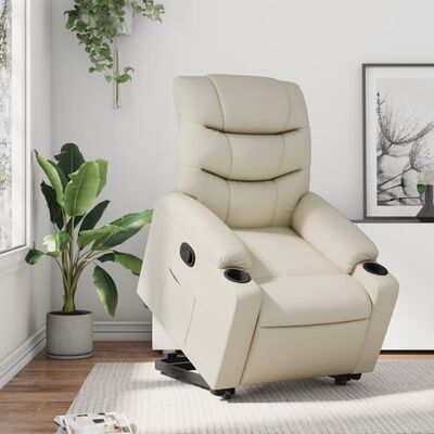 vidaXL Fauteuil inclinable Crème Similicuir