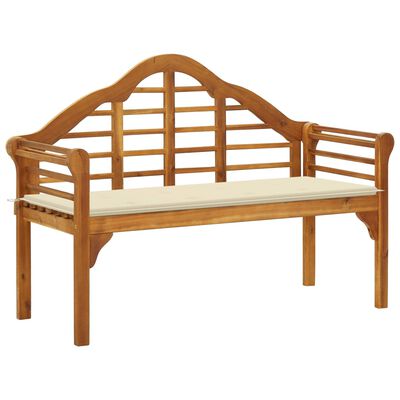 vidaXL Banc de jardin avec coussin 135 cm Bois d'acacia massif