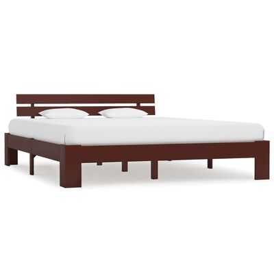 vidaXL Cadre de lit sans matelas marron foncé pin massif 160x200 cm