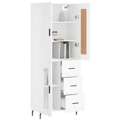 vidaXL Buffet haut Blanc 69,5x34x180 cm Bois d'ingénierie