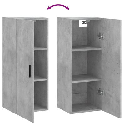 vidaXL Armoire murale gris béton 34,5x34x90 cm