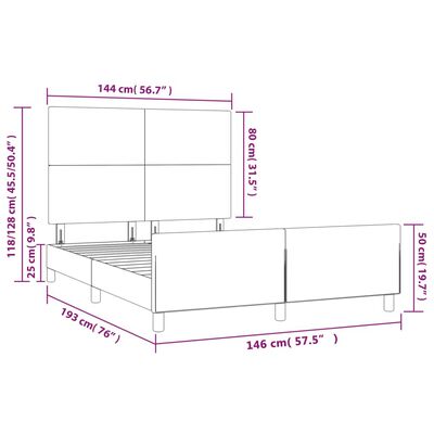 vidaXL Cadre de lit sans matelas noir 140x190 cm velours