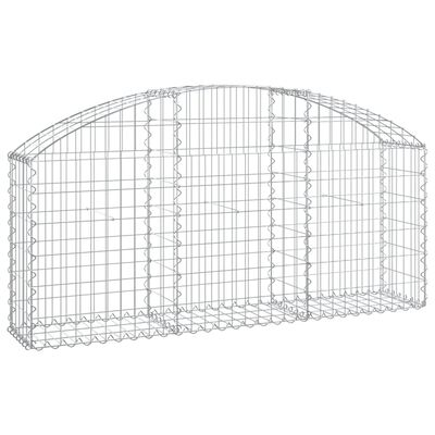 vidaXL Panier de gabions arqué 150x30x60/80 cm Fer galvanisé